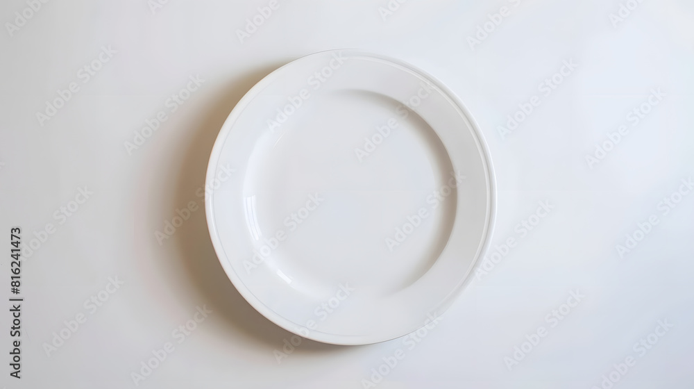 Poster white plate isolated on white background : generative ai
