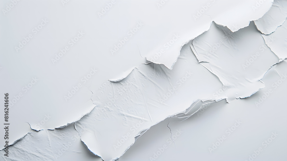 Poster paper with torn edges over white background : generative ai