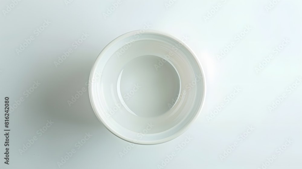Aufkleber top view of white empty ceramic dip bowl isolated on white : generative ai
