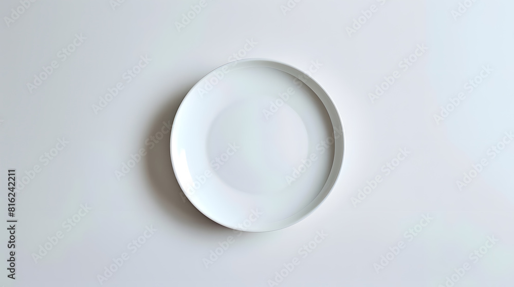 Poster empty ceramic round plate isolated on white background : generative ai