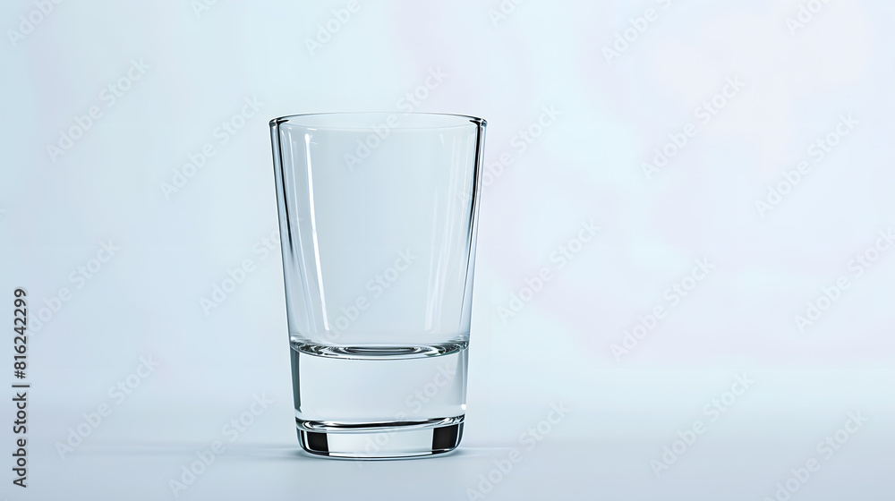Poster Empty glass of glass on a white background isolated object Element for design : Generative AI