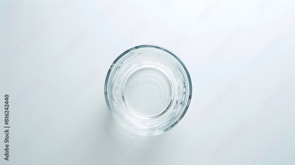Aufkleber top view of empty glass cup on white background : generative ai