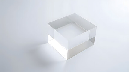 blank acrylic block isolated on white background top view : Generative AI