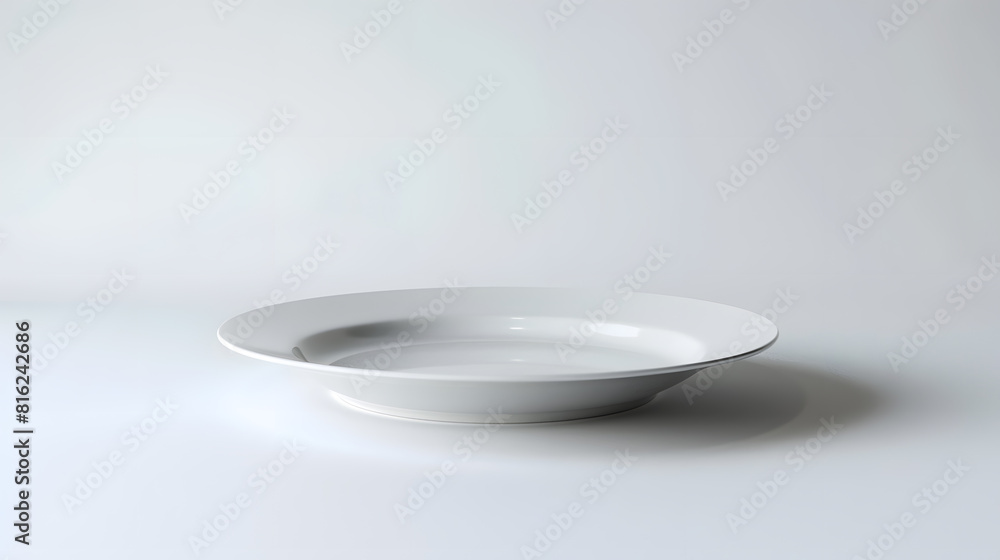 Poster Empty plate isolated on white background After some edits : Generative AI