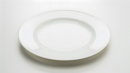 Empty plate isolated on a white background : Generative AI