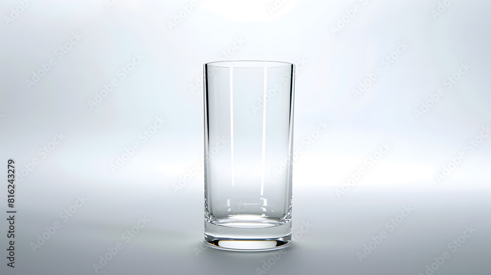 Poster empty drinking highball glass isolated on white background with clipping path glassware for home res