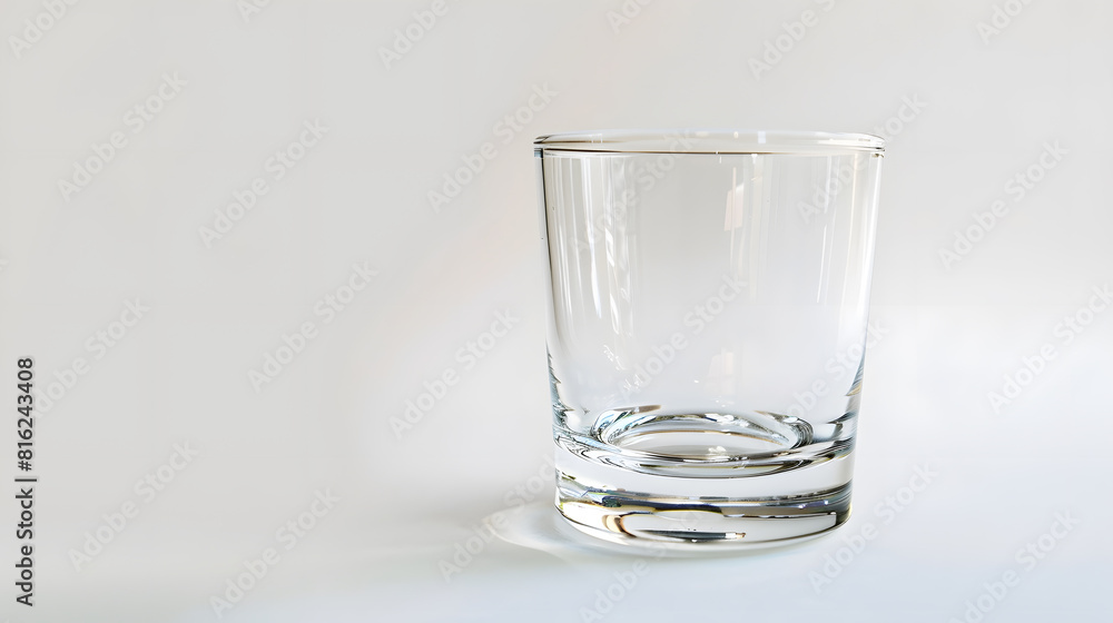 Poster Empty glass of glass on a white background isolated object Element for design : Generative AI