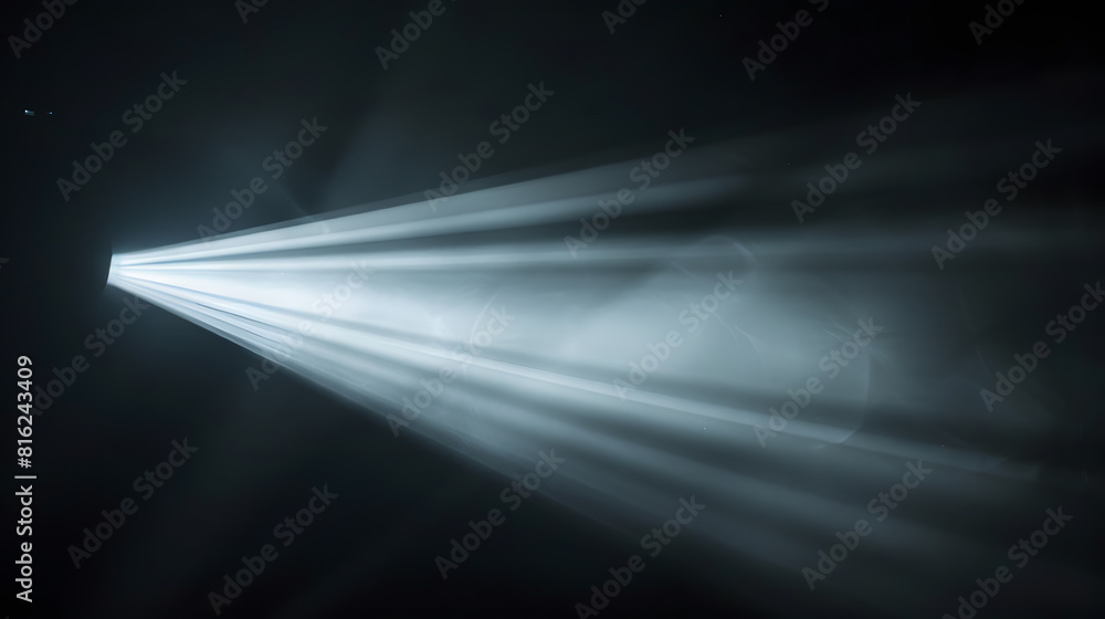 Poster close up of light beam isolated on black background : generative ai
