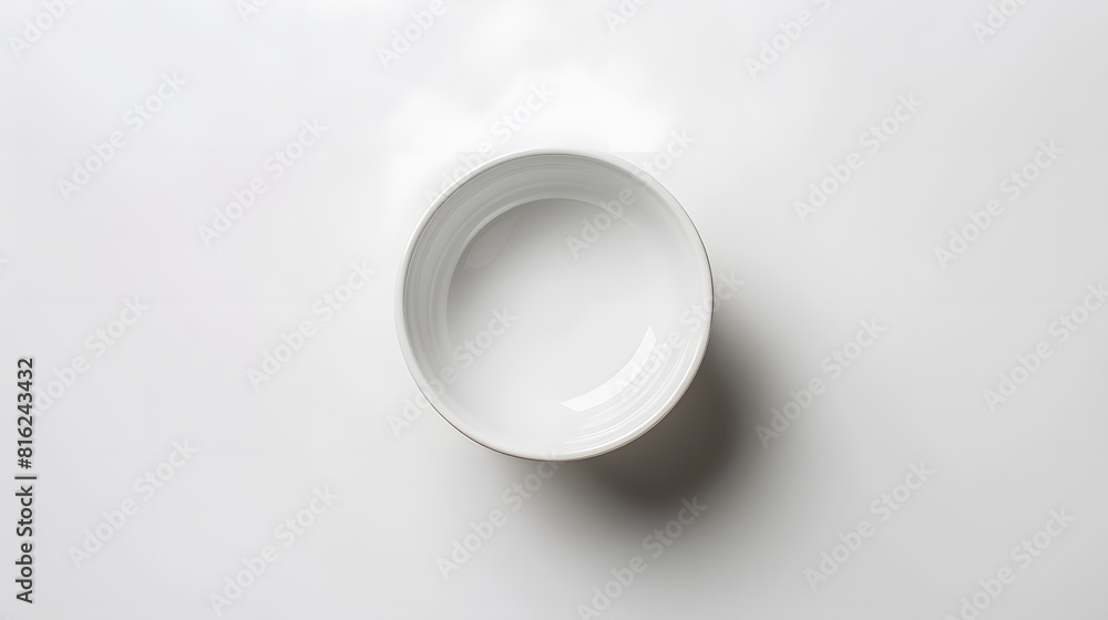 Poster top view of white empty ceramic dip bowl isolated on white : generative ai