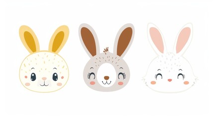 Obraz premium Rabbit. Flat vector illustration of cute animal. Baby nursery art.