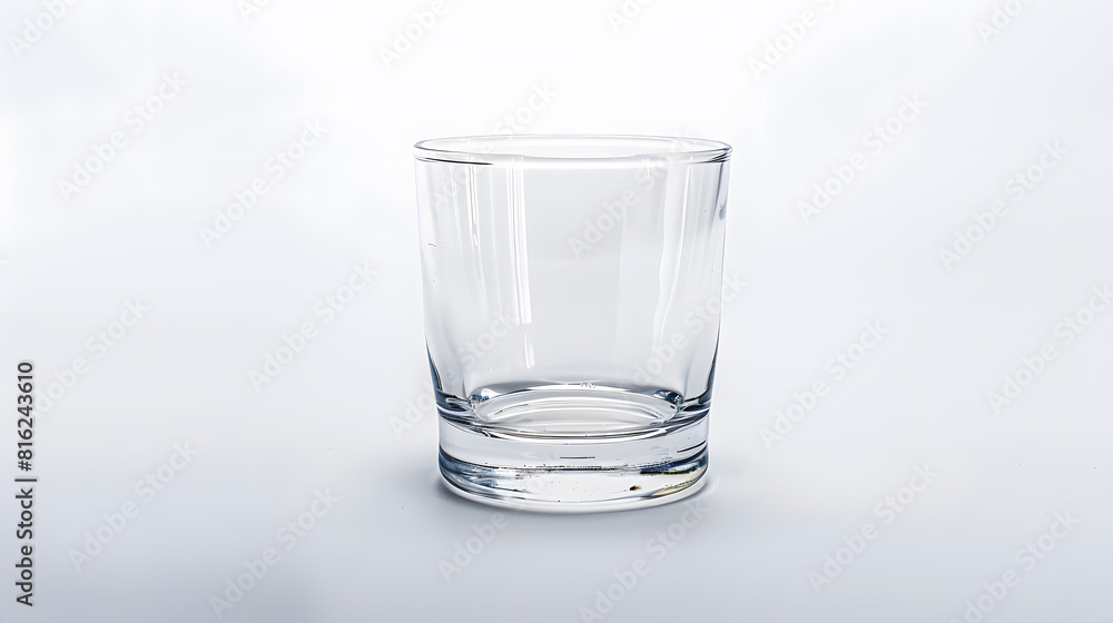 Poster Empty glass for alcohol on a white background isolated object Element for design : Generative AI