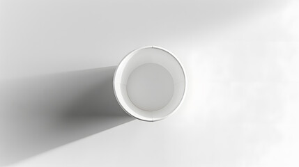 Top view of white empty disposable paper cup isolated on white : Generative AI