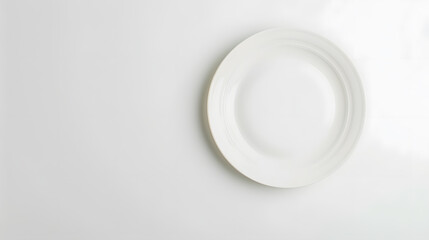 empty white plate on a white background : Generative AI
