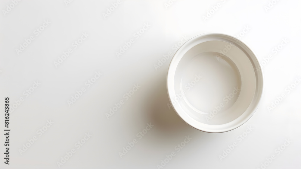 Poster top view of white empty ceramic dip bowl isolated on white : generative ai