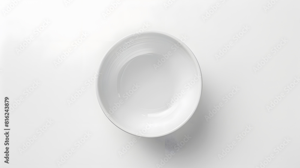 Poster empty white bowl isolated on white background top view : generative ai