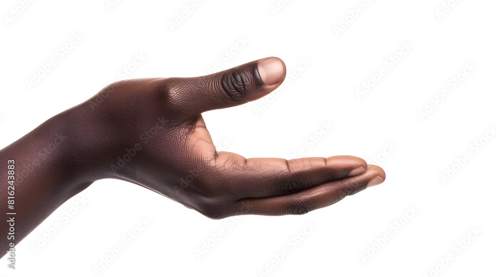 Aufkleber close up of african american woman hand with palm facing upwards with copy space woman hand showing 