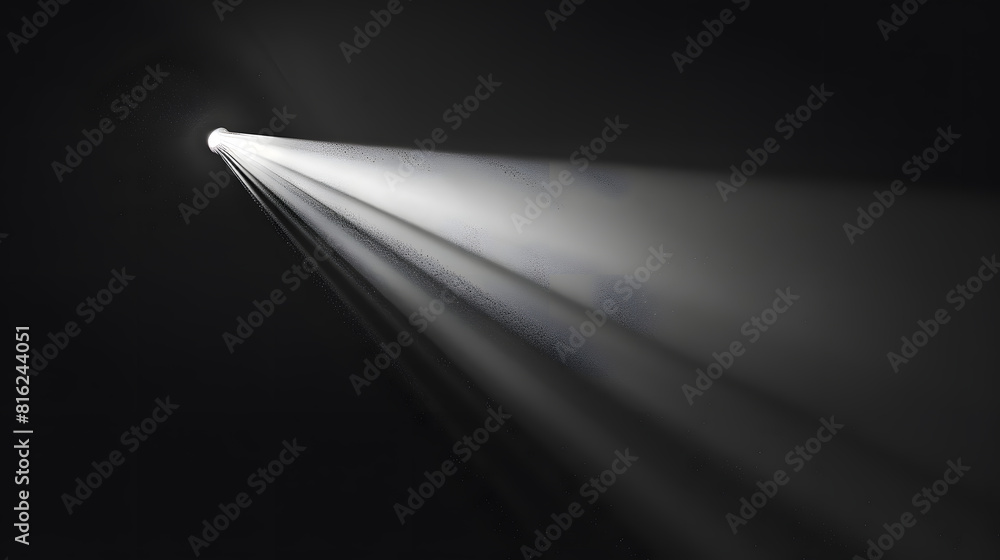 Poster close up of light beam isolated on black background : generative ai