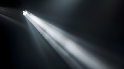 Fototapeta premium Close up of light beam isolated on black background : Generative AI