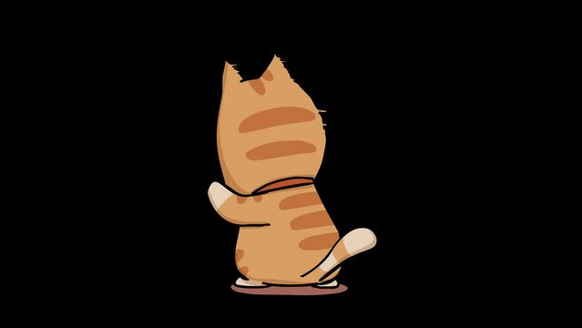 Disappointed Cat Animation - Transparent Background
