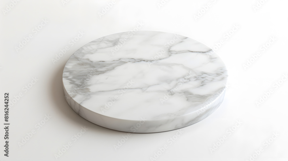 Aufkleber White marble stone table top isolated on white background for product display : Generative AI
