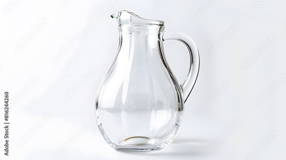 Poster empty glass jug isolated on white background clipping path : generative ai