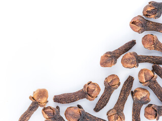 Cloves on white background