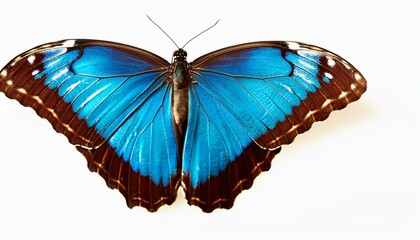 Beautiful Blue Morpho butterfly. isolated with white background