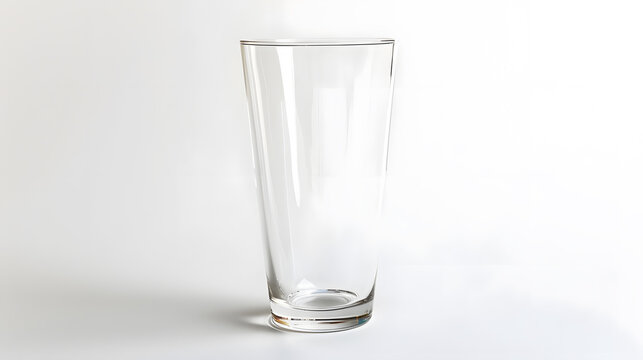 Empty shaker pint beer glass isolated on white background : Generative AI