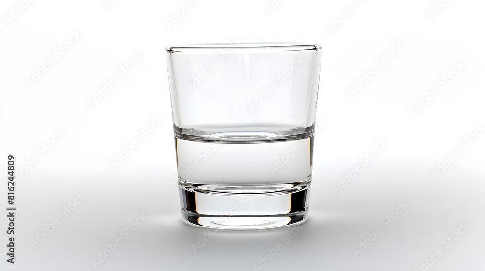 Poster Empty glass for alcohol on a white background isolated object Element for design : Generative AI