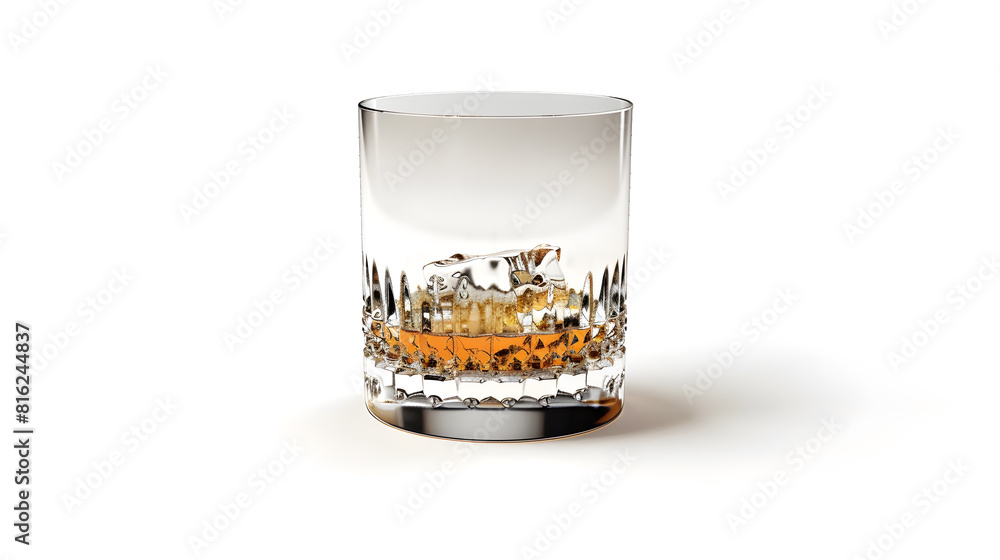 Aufkleber Empty and clean whiskey glass isolated on white background with clipping path : Generative AI