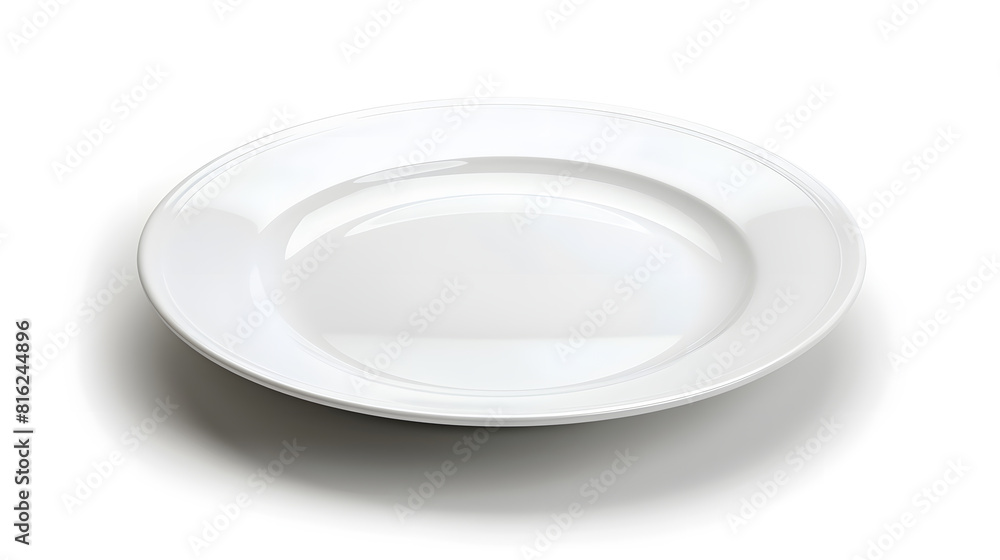 Poster white plate isolated on white background : generative ai