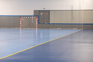goal for futsal or handball in sports center, gate of a football or handball playground