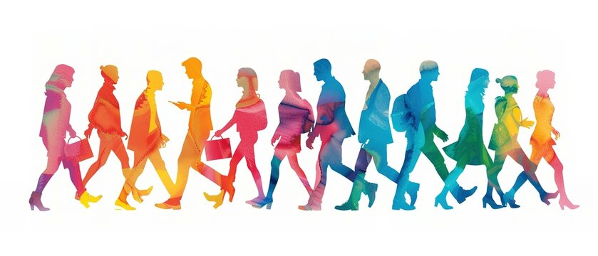 People of all backgrounds walking together, embodying an inclusive business mindset that values dignity and respect for everyone
