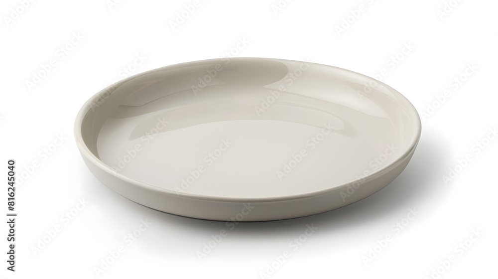 Poster Empty ceramic round plate isolated on white background with clipping path : Generative AI