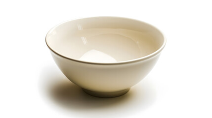 Empty ceramic bowl isolated on white background : Generative AI