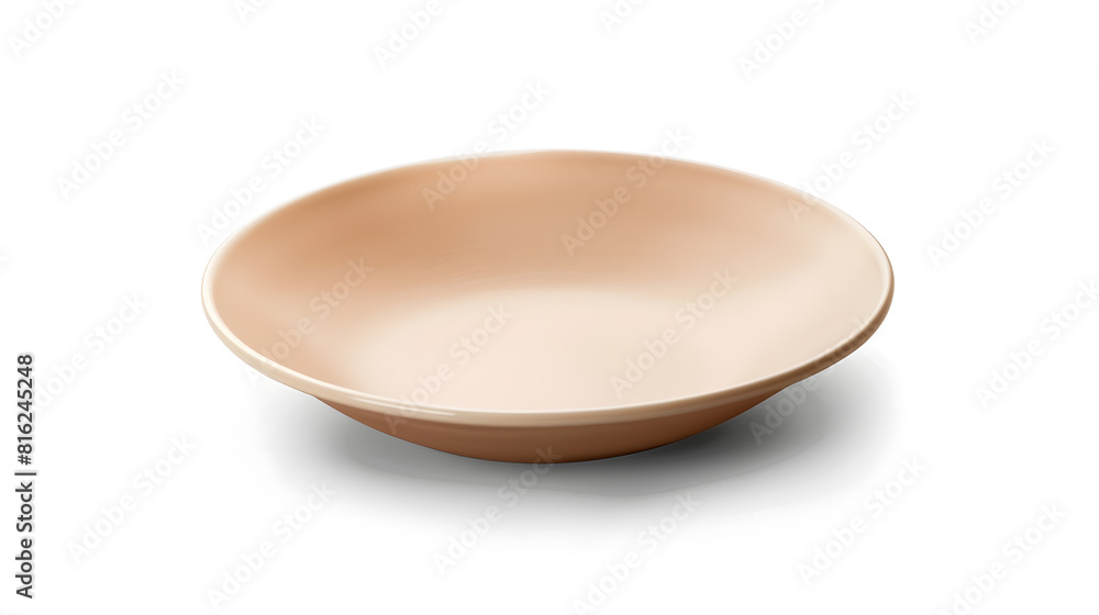Poster Empty ceramic round plate isolated on white background with clipping path : Generative AI