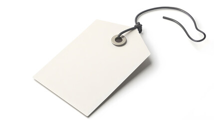 White blank clothing tag label isolated on white background : Generative AI