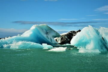 The icebergs in the Jökulsárlón ice lagoon (