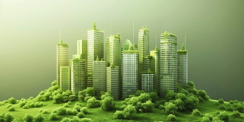 environment, flat design, transition to green buildings in metropolitan areas