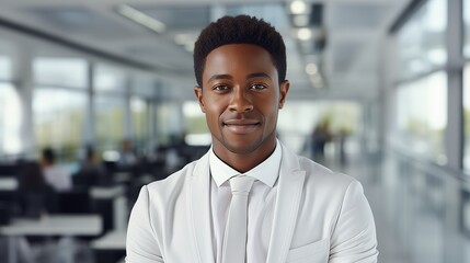 Obraz premium business businessman office mature middle aged meeting man portrait corporate manager black created using generative ai technology 