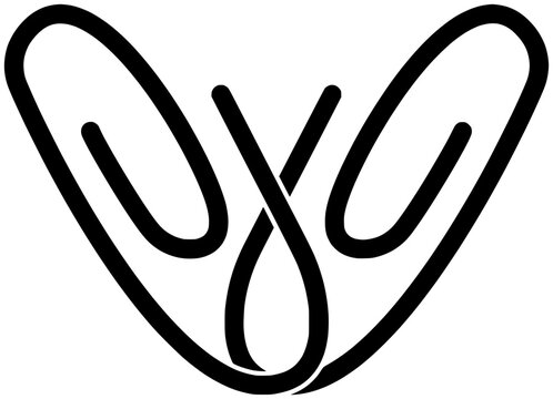 love illustration paperclip silhouette business logo note icon clip outline heart school office binder paper valentine work administration valentines shape document file couple for vector graphic