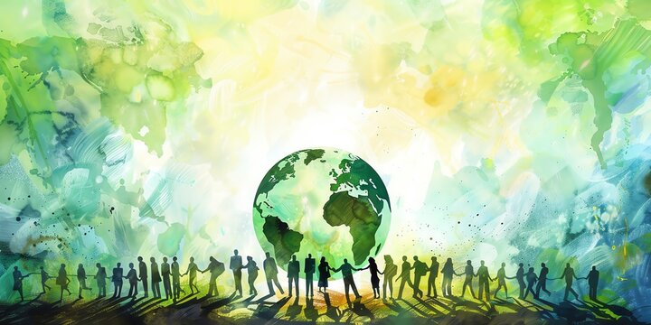 environment, water colors pastel, world leaders signing a climate change treaty