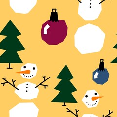 Winter seamless snowman pattern for fabrics and textiles and packaging