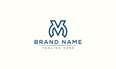 Logo design letter MV . Elegant modern. Vector template.