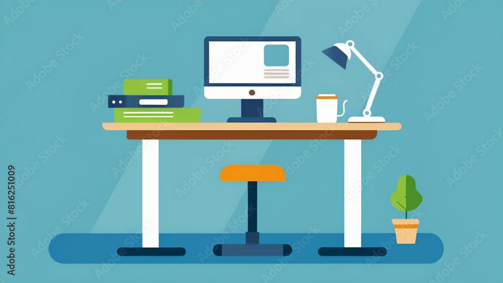 Poster a standing desk converter is added to an existing desk providing the option to switch between sittin