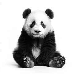 Naklejka premium Full body of a cute panda over white background.