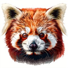 Obraz premium Portrait of red panda Ailurus. Vector illustration.