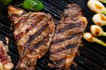 Steak on grill