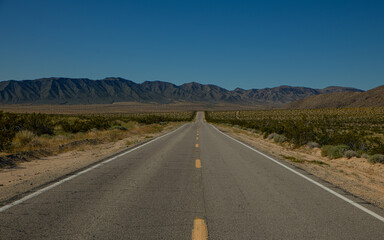 Road to mountains in the middle of nowhere 