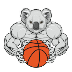 basketball mascot koala vector illustration design